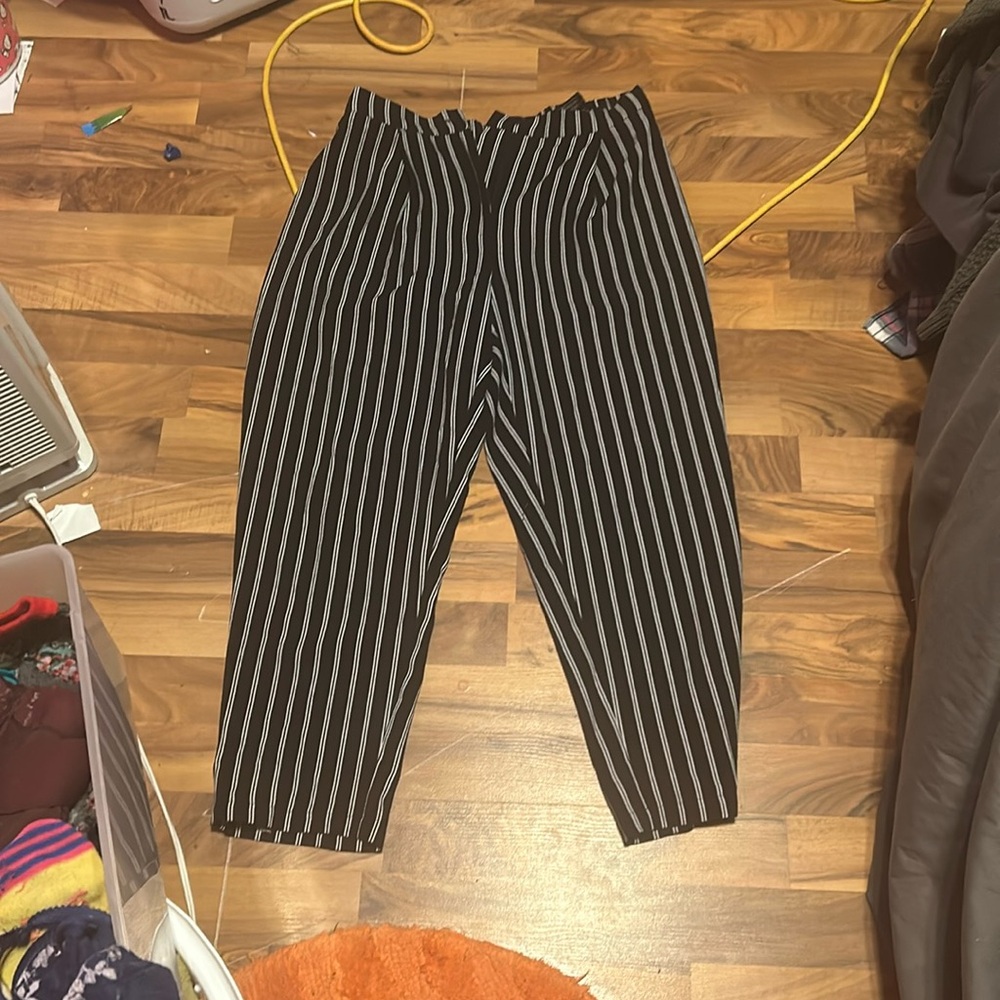Divided blue and white business pants